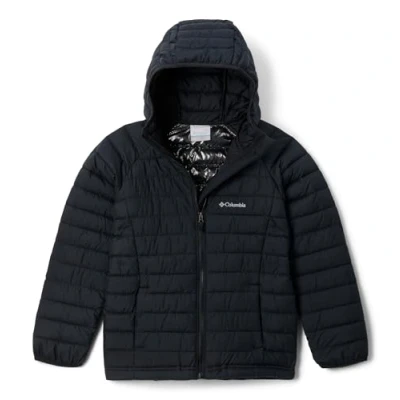 Image of Columbia Powder LITE II Hooded Unisex Outdoor jacket for kids, Size: XL, Pink ice