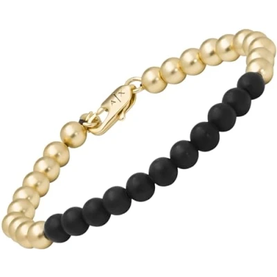 Image of Armani Exchange Bracelet Bracelet, Men&#039;s, Size: One Size, Gold coloured/silver coloured