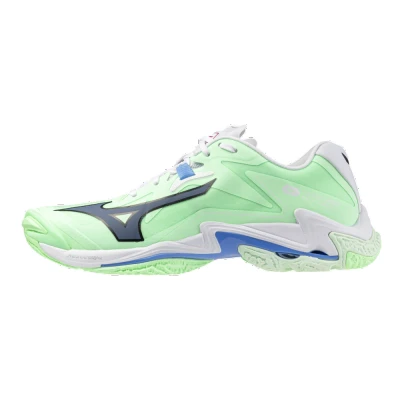 Image of Mizuno WAVE Lightning Z8 Unisex Volleyball shoes, Size: 10.5, Neo mint/black/frontier blue Textile/synthetics