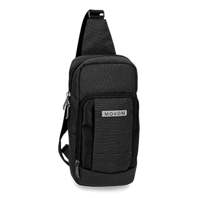 Image of Movom Trimmed kleine Umhängetasche, Schwarz, Black/White, Crossbody Bag