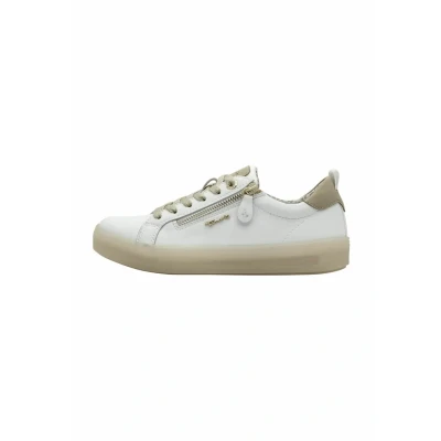 Image of Tamaris Comfort Trainers, Women&#039;s, Size: 3, White beige Leather and textile