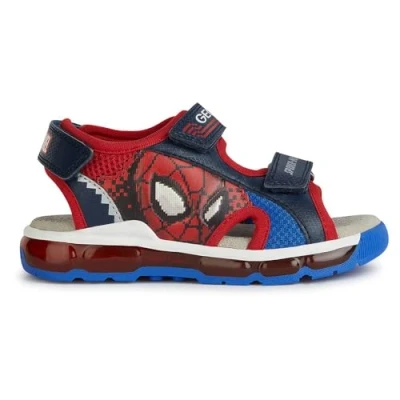 Image of Geox Marvel Spiderman Android BOY Lights Sandals for kids, Size: 1.5, Navy/red Textile
