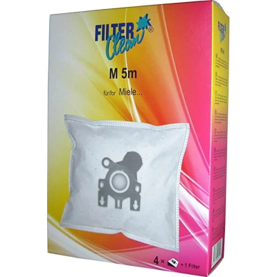 Image of Filterclean FL0014 K vacuum cleaner bag M5/6/8M synthetic dust bags x 4 + 1 filter miele fjm