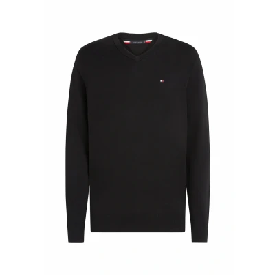 Image of Tommy Hilfiger Essential V NECK Jumper, Men&#039;s, Size: XS, Black