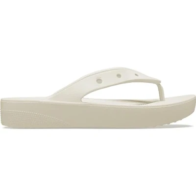 Image of Crocs Classic Platform FLIP Pool shoes, Women&#039;s, Size: 9, Bone Synthetics