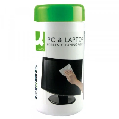 Image of Q CONNECT Screen Cleaning Wet Wipes Dispenser Tub 100pcs / Computer Accessories/Type For TFT/LCD Screens/Kind Antistatic/Colour White/Capacity (ml) N.a.