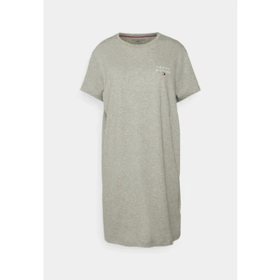 Image of Tommy Hilfiger Short Sleeve Tshirt Dress Nightie, Women&#039;s, Size: Small, Light grey heather
