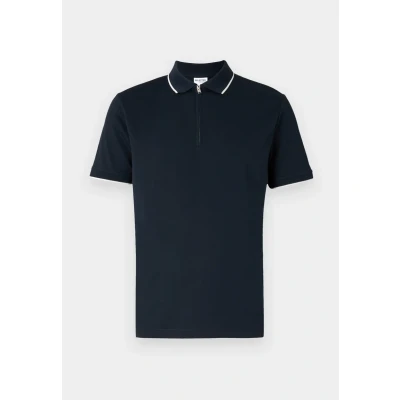 Image of Selected Homme Slhfave ZIP SS Polo shirt, Men&#039;s, Size: Medium, Sky captain