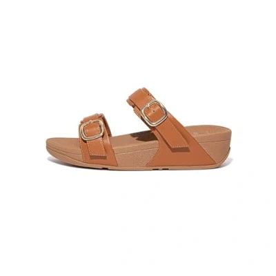 Image of Fitflop LULU Adjustable Slide Mules, Women&#039;s, Size: 6, Light tan Leather