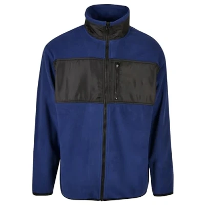 Image of Urban Classics Patched Micro Fleece jacket, Men&#039;s, Size: Small, Spaceblue