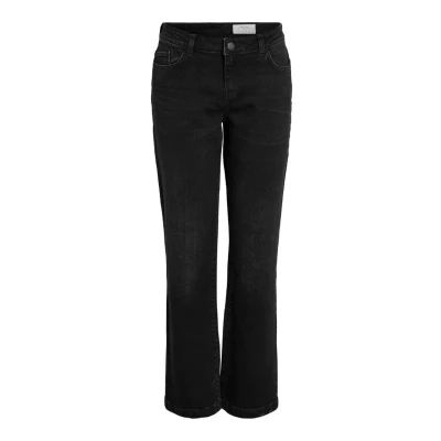 Image of Noisy May Nmnila WIDE Straight leg jeans, Women&#039;s, Size: 25x30, Black denim