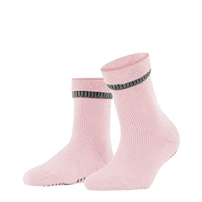 Image of FALKE Women&#039;s Cuddle Pads Stopper Socks Non Slip Nubs on the Sole Comfortable Warm with Plush for Relaxing Breathable Climate Regulating Odour Inhibiting Cotton Wool 1 Pair, Pink Sakura 8909, 35/38 EU