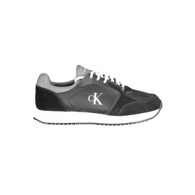 Image of Calvin Klein Jeans Retro SOCK Runner Trainers, Men&#039;s, Size: 6, Black/charcoal grey/bright white Leather/synthetics