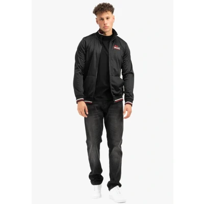 Image of Lonsdale Men&#039;s Irthing Track Jacket, Black/Red/Ecru, 3XL