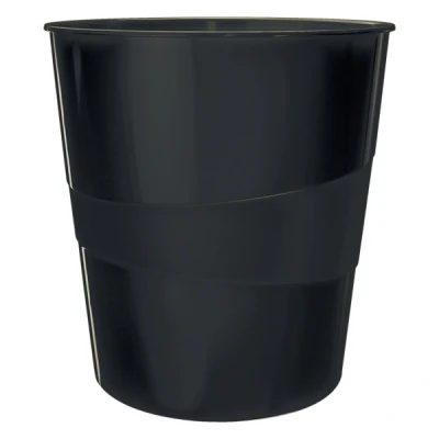 Image of Leitz Waste Paper Bin, 15L Capacity, 100% Recyclable, Blue Angel Certfied, Recycle Range, Black, 53280095