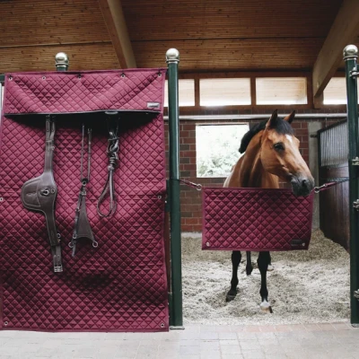 Image of Kentucky Horsewear Stable Curtain Burgundy Horse Drape Riding Equestrian
