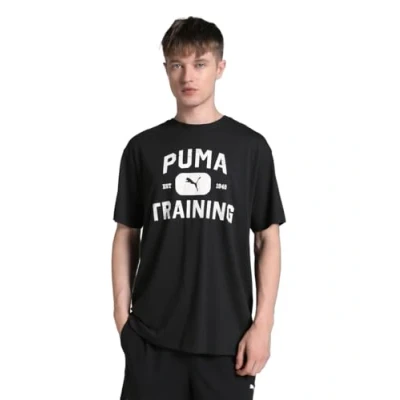 Image of Puma Graphics Train LOGO Relaxed TEE Sports Tshirt, Men&#039;s, Size: Large, Black