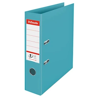 Image of Esselte No.1 Lever Arch File, 500 Sheet Capacity, 75mm Spine, Light &amp; Strong A4 Folder, Home/Office Use, Embossed Pattern, Colour&#039;Breeze Range, Blue, 626504, Dos de 75 mm, Unit