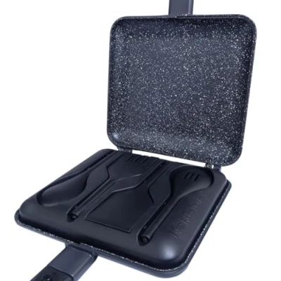 Image of Ridgemonkey Connect Sandwich Toaster XL Granite Edition Camping cutlery