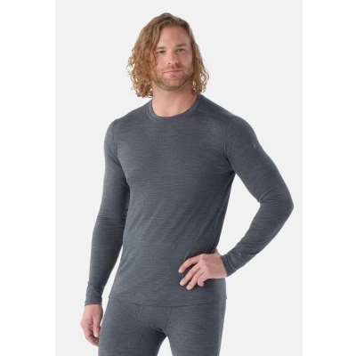 Image of Smartwool Classic Allseason Merino BASE Layer 1/4 ZIP Long sleeved top, Men&#039;s, Size: Small, Iron heather