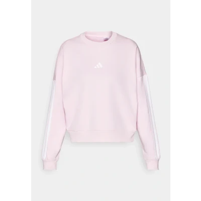 Image of adidas Sportswear Essentials Stripes Sweatshirt, Women&#039;s, Size: Large, Clear pink/white