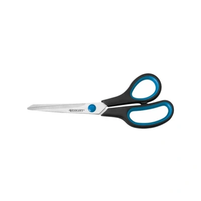 Image of Westcott 8 inch Easy Grip Left Handed Soft Scissor Black/Blue