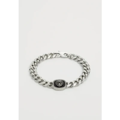 Image of Guess LION KING Bracelet silvercoloured/black, Men&#039;s, Size: Small, Silver/coloured/black
