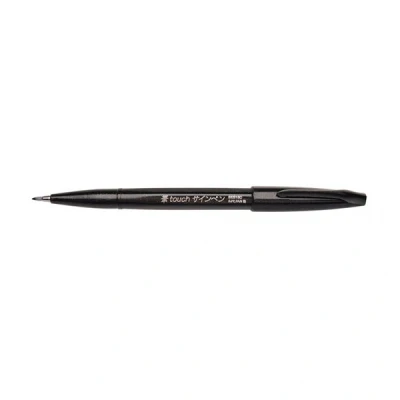 Image of Pentel SES15C A fiber pen with flexible brush like tip black