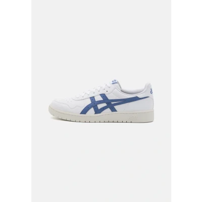 Image of Asics Sportstyle Japan Unisex Trainers, Size: 3.5, White/blueberry Imitation leather/ textile