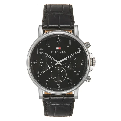 Image of Tommy Hilfiger Daniel Watch, Men&#039;s, Size: One Size, Schwarz