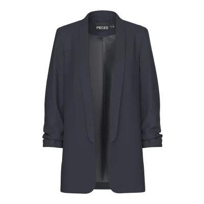 Image of Pieces Pcbosella 3/4 Blazer, Women&#039;s, Size: XS, Night sky