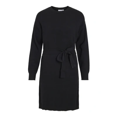 Image of VILA Viril Oneck BELT Dress Jumper dress, Women&#039;s, Size: XS, Black