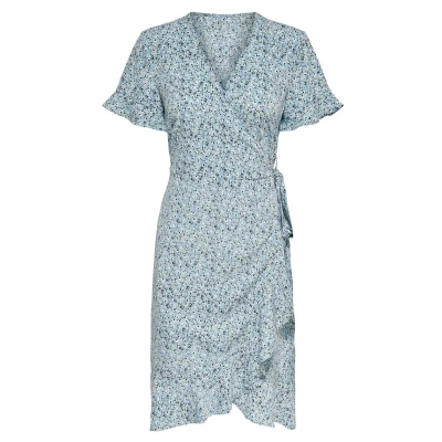 Image of ONLY Onlolivia WRAP Dress Day dress, Women&#039;s, Size: 10, Dusk blue