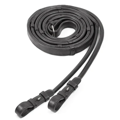 Image of Schockemöhle rolled leather reins with rubber
