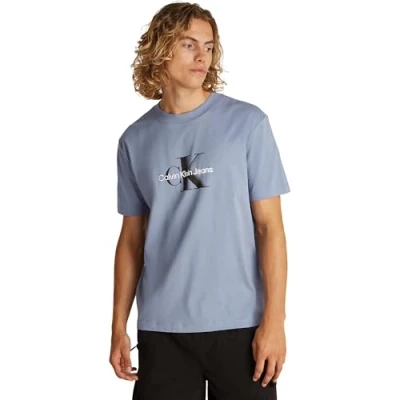 Image of Calvin Klein Jeans Monologo Shift TEE Print Tshirt, Men&#039;s, Size: XS, Tempest
