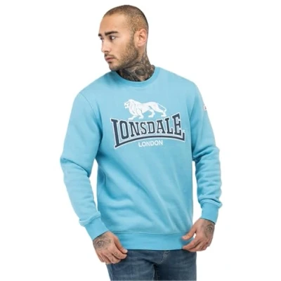 Image of Lonsdale Rundhals Normale Passform Lawins Sweatshirt, Men&#039;s, Size: Large, Blue white navy