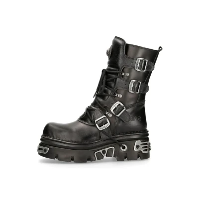 Image of New Rock Laceup ankle boots, Size: 9, Zwart Leather