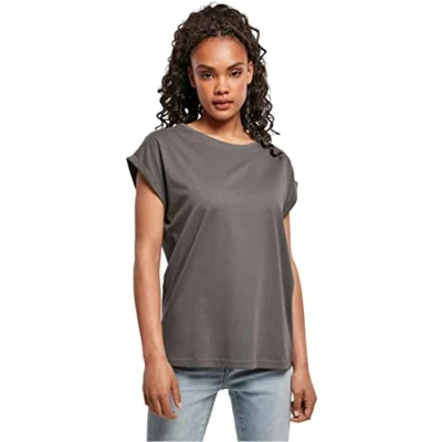 Image of Urban Classics Extended Shoulder Basic Tshirt, Women&#039;s, Size: XXL, Darkshadow