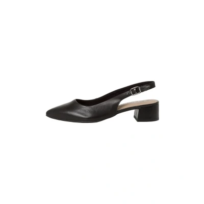Image of Tamaris Damen Sling Leder Blockabsatz; BLACK LEATHER/schwarz; 39 EU