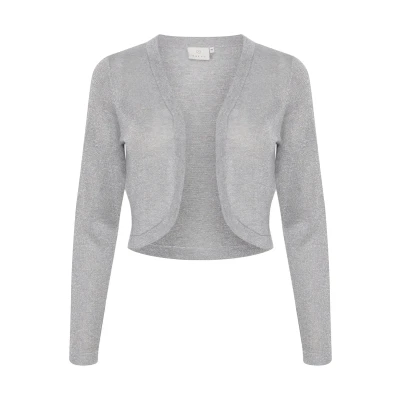 Image of Kaffe Kaankra Cardigan, Women&#039;s, Size: Large, Light grey/silver