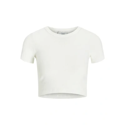 Image of JACK &amp; JONES Women&#039;s Jjxx Jxflorie Ss Rib Tee Noos T Shirt, Bright White, M