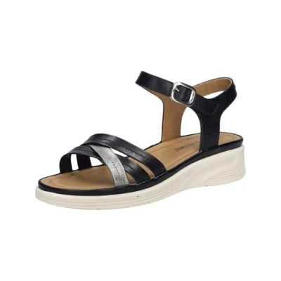 Image of Josef Seibel Sevran Wedge sandals, Women&#039;s, Size: 5, Schwarz kombi Leather