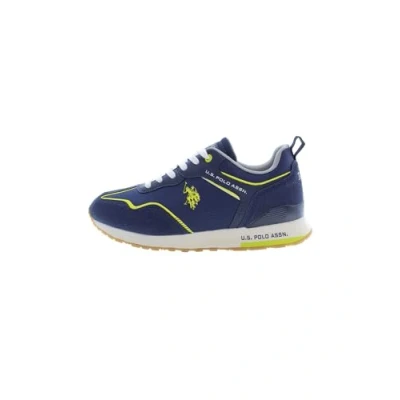 Image of Men&#039;s Sneakers in Nylon and White Fabric with Running Sole, blue, 44 EU