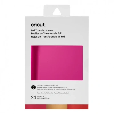 Image of Cricut 2008717 Foil Transfer Sheets Sampler, Ruby (24 ct), 24 Pack