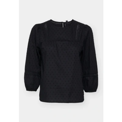 Image of Vero Moda Vmtrine 3/4 NOOS Blouse, Women&#039;s, Size: Small, Black