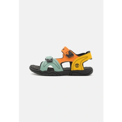 Image of Timberland Adventure Seeker 2 Strap Unisex Walking sandals Light orange/multicoloured for kids, Size: 3.5, orange/multi coloured Textile