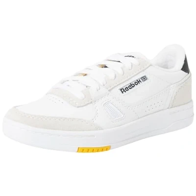 Image of Reebok Classic LT Court Unisex Trainers Footwear white/black/team yellow, Size: 4.5, yellow Leather and textile