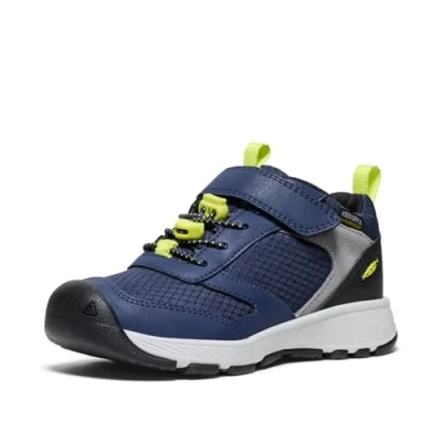 Image of Keen SKUA WP Unisex Hiking shoes for kids, Size: 11k, Blue Leather and textile