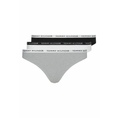 Image of Tommy Hilfiger 3 PACK Briefs, Women&#039;s, Size: Small, Medium grey heather/white/black