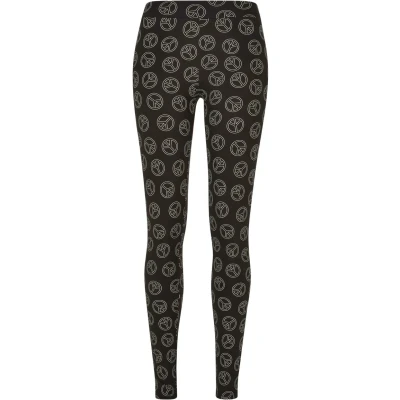 Image of Urban Classics SOFT AOP Leggings Trousers, Women&#039;s, Size: 4XL, Blackpeace
